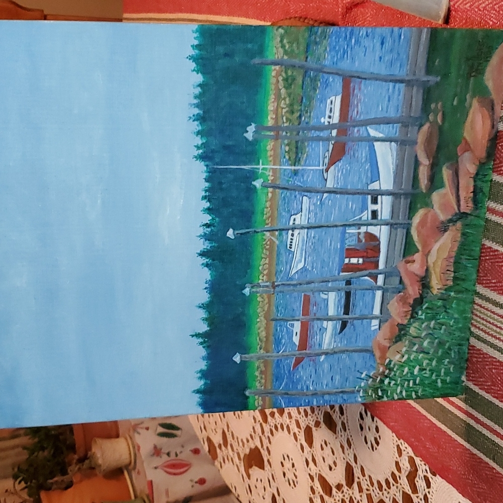 💥SOLD💥Authentic acrylic painting,coastle scene - Picture 8 of 16